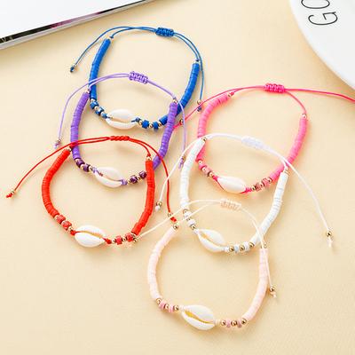 Natural Shell Pendant Bohemian Women's Fashion Party Handwoven Adjustable Summer Charm Beach Conch Jewelry Gift Bracelet
