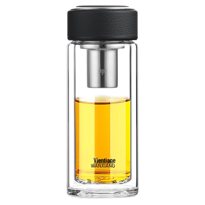 WANXIANG Double-Wall Glass Tea Infuser Bottle