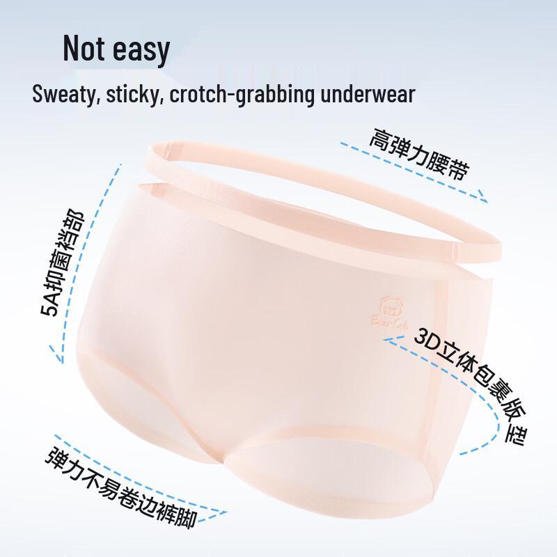 Langsaha Girls' Ice Silk Antibacterial Mesh Briefs