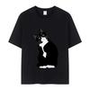 Roztomilé Vtipné Tričko s Potiskem Kocoura v Tuxedu Léto 100% bavlna Oversized Trička Muži Ženy Harajuku Módní Styl Tričko Streetwear