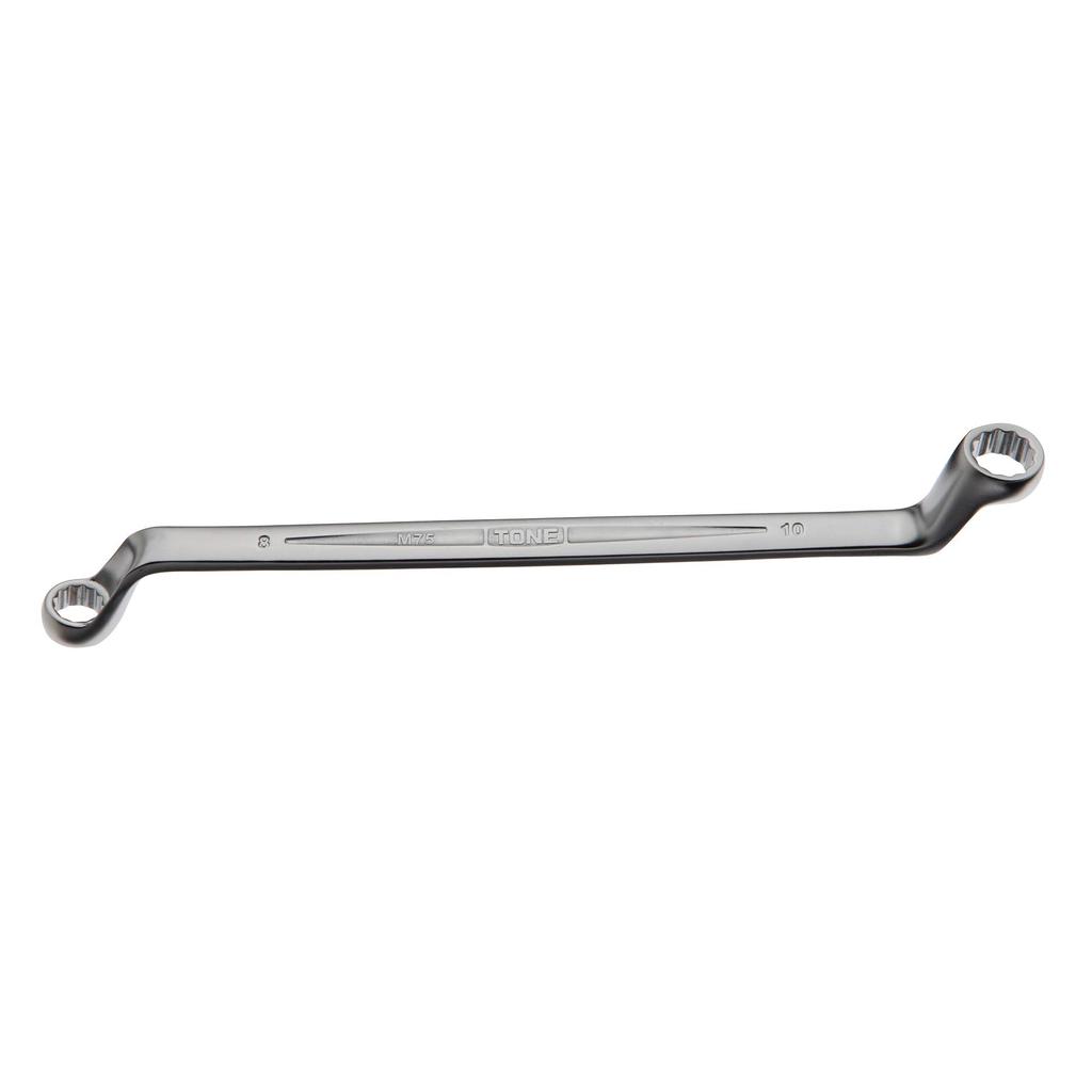 TONE Long Mechanic Open End Wrench 8 X 10mm Flats (75°), M75-0810,