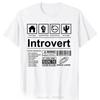 Humor Quotes Fitness Neutral Round Neck High Quality T-shirt Humor Introvert Joke Introvert Cotton T-shirt Genderless Top
