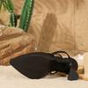 Neue wasserdichte Tischspitze Dicke Ferse Ein-Wort-Schnalle Sandalen sexy Muse Taschenkopf Damenschuhe