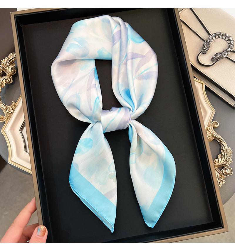 Women S Fashion Tulip Pattern Small Square Scarf For Shirt Decoration