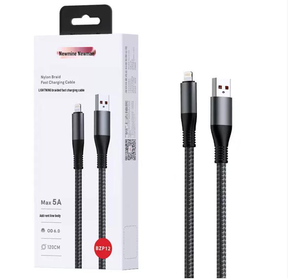 

Compatible with Newman BZT12 Series: 5A Braided Data Cable, Sturdy & Durable, 1.2m for Super Fast Charging BZP12 чёрный
