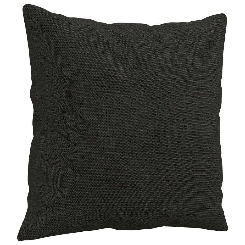 2 Piece Sofa Set with Cushions Black Fabric