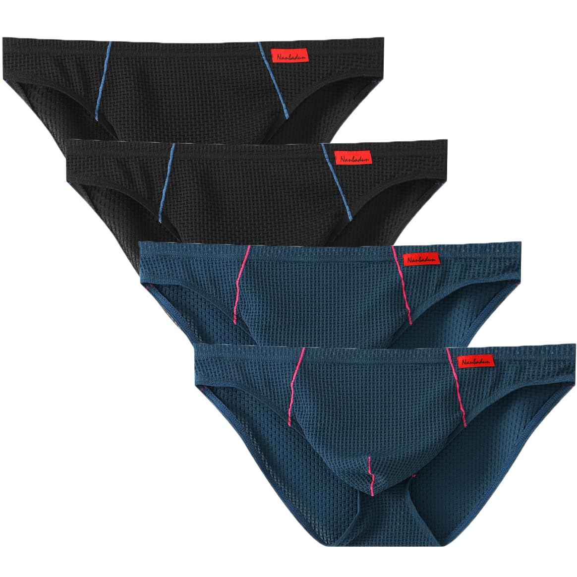 

Трусы-бикини Whaninti с усиленными ребрами на мужских (4-Pack) Трусы, Бесшовные, Легкие, Дышащие, Быстросохнущие, Мягкие, U-образная передняя часть,