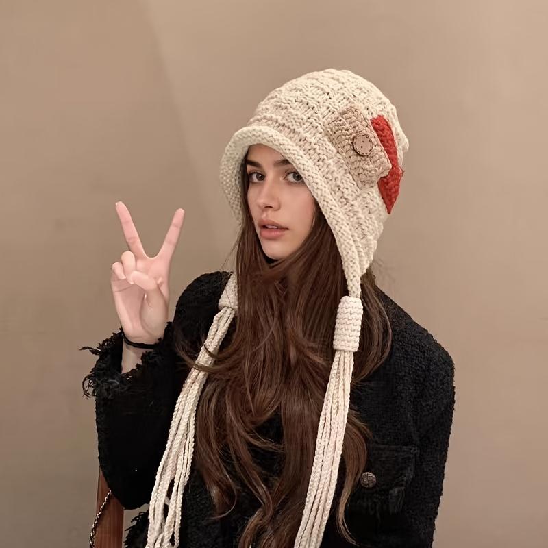 1pc Women's Winter Peru Ear Flap Hat for Cycling, Outdoor Activities & Valentine's Day Suitable for Skiing, Snow