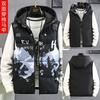 Men Reversible Thick Warm Hooded Casual Fashion Sleeveless Cotton Padded Vest