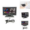 Modern Simplified Digital Alarm Clock With Calendar And Temperature Display For Home Use