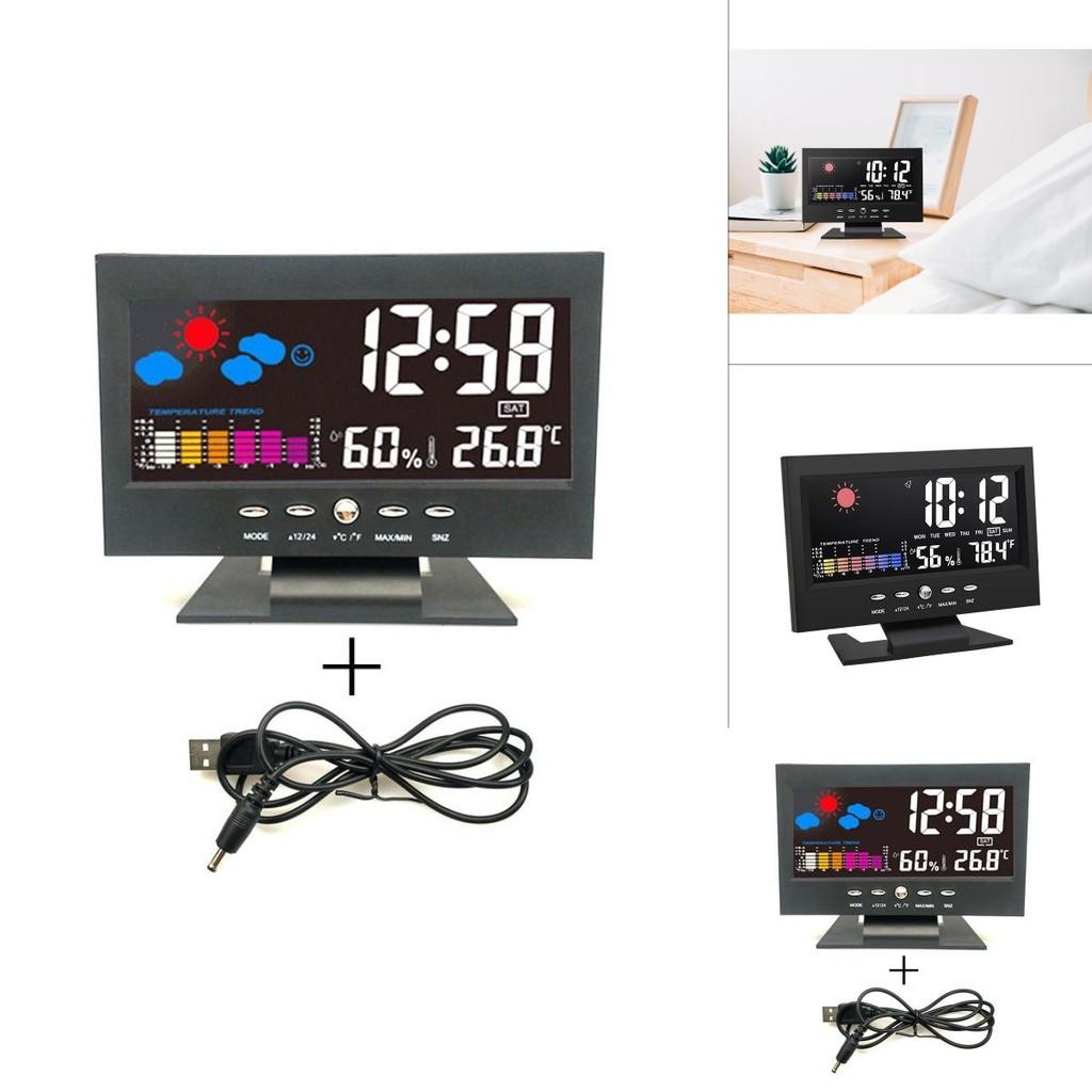 Modern Simplified Digital Alarm Clock With Calendar And Temperature Display For Home Use