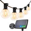 Lepro Solar LED String Lights, Rainproof, USB Rechargeable, 25ft, 25 Bulbs, G40, IndoorOutdoor, Edison-Style, for Cafes, Patios, Gardens, Weddings,