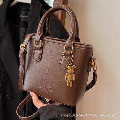 Women's Bag 2025 New Crossbody Bag Korean Version Ins Bucket Bag Retro Versatile High-end Niche One-shoulder Handbag