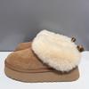 Designer-Schneestiefel mit dicker Sohle und erhöhtem Schaft, integriertem Lammfell-Wolle, für Damen im Winter 2024, Neue warme und flauschige Kurzstiefel