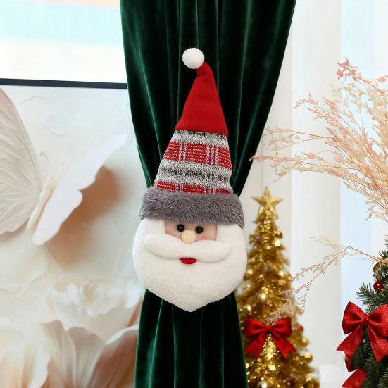 Yousheng Świąteczna Klamra do Zasłon 3D Mikołaj Bałwan Renifer Lalka Kreskówkowa Zapięcie do Zasłon do Salonu Domu Hotelu Dekoracja Okna