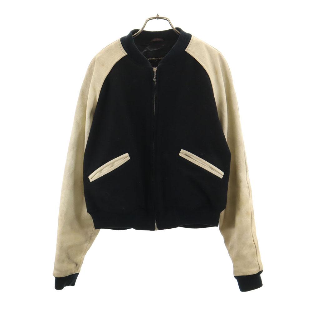 HYSTERIC GLAMOUR 80s Leather sleeves, wool blend, vintage Back embroidery Stajan Men's Used