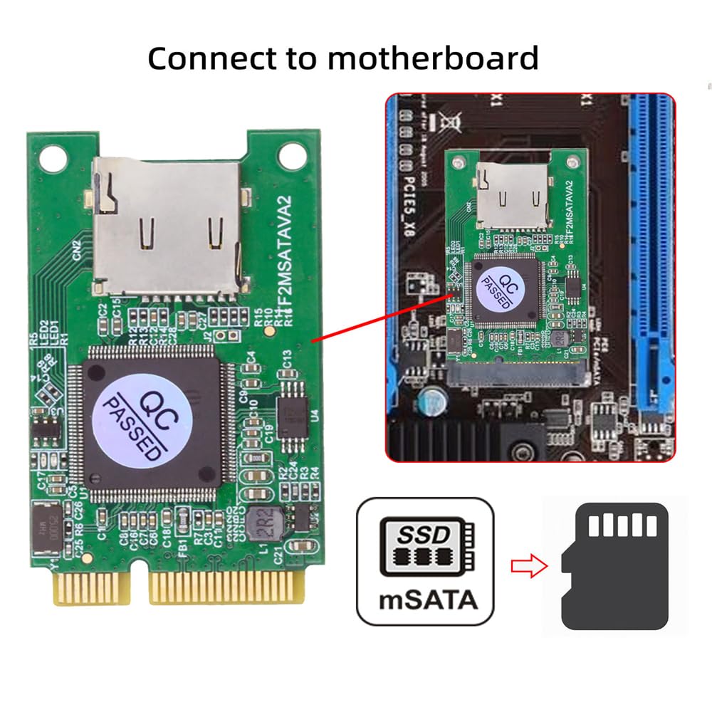 NFHK 30x50mm MSATA to MicroSD T-Flash TF Card Rear Adapter for Industrial Mobile SSDs, Embedded Type, NF-EP-041-3050MM