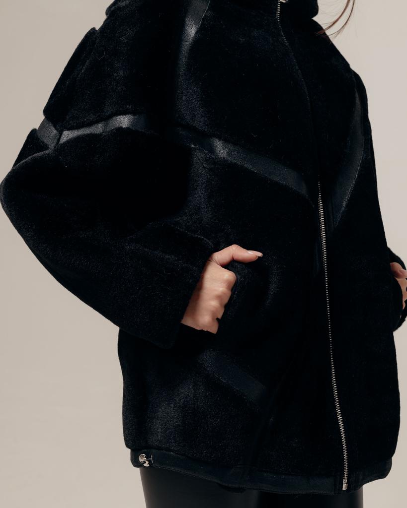Double-sided Sheepskin Coat RR Designer 7590 44 Black