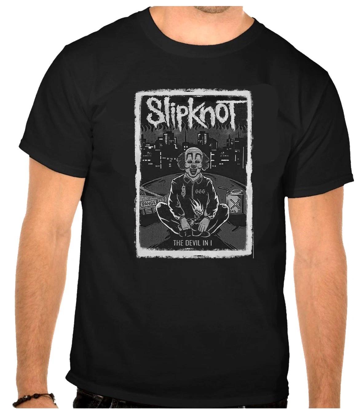 Slipknot Rock Music Logo Black 100% Cotton T-shirt Mens Tees Top -1241- S