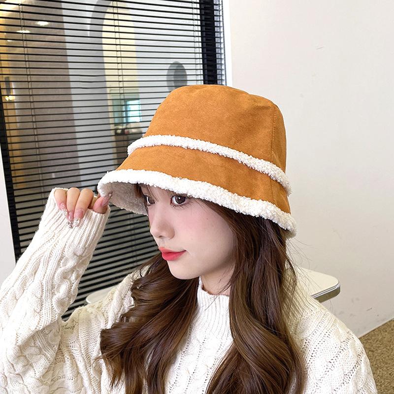 

1 шт., универсальная замшевая двухсторонняя шапка для бассейна с подкладкой из овечьей шерсти, рыбацкая шапка для поездок на работу на открытом воздухе