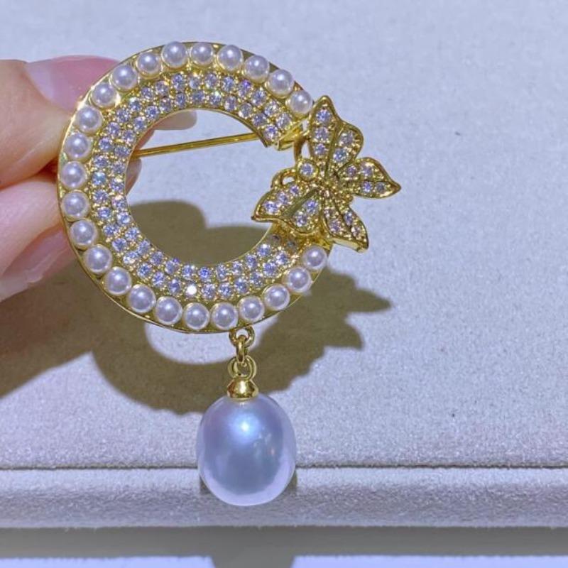 Fashionable Butterfly Enamel Zircon Brooch, Anti-exposure Brooch for Women, Metal Button To Fix Clothes, Wedding Party Gift