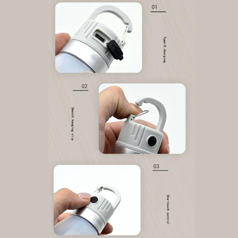Camping Lanterns Rechargeable, Camping Lamp for Tent, 8 Light Modes, Bright LED Outdoor Hanging Tent Light for Camping