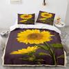 Sunflower Cow Bedding Set Kids Yellow Floral Cattle Duvet Cover King/Queen Size for Girls Teens,Western Bull Decor Quilt Cover