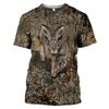 Explosive Camouflage Hunting Animal Rabbit Men Summer Casual Large Size 3D T-shirt Street Fashion Short-sleeved Pullover T Shirt