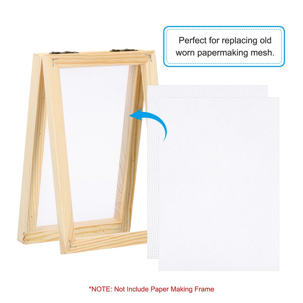 Paper Making Screen Replacement Mesh and Pad 10 Sets Paper Making Material Handmade Crafts Tool Kit for DIY Paper Arts White