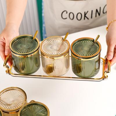 Seasoning Jar With Spoon Household Kitchen Exquisite Seasoning Bottle Storage Jar