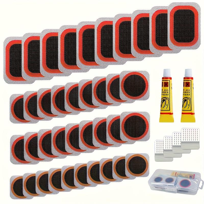 

MTB Inner Tube Patch Kit - Heavy-Duty Rubber Patches & Metal File for Trailside Repairs, Mountain Bike Essential красный