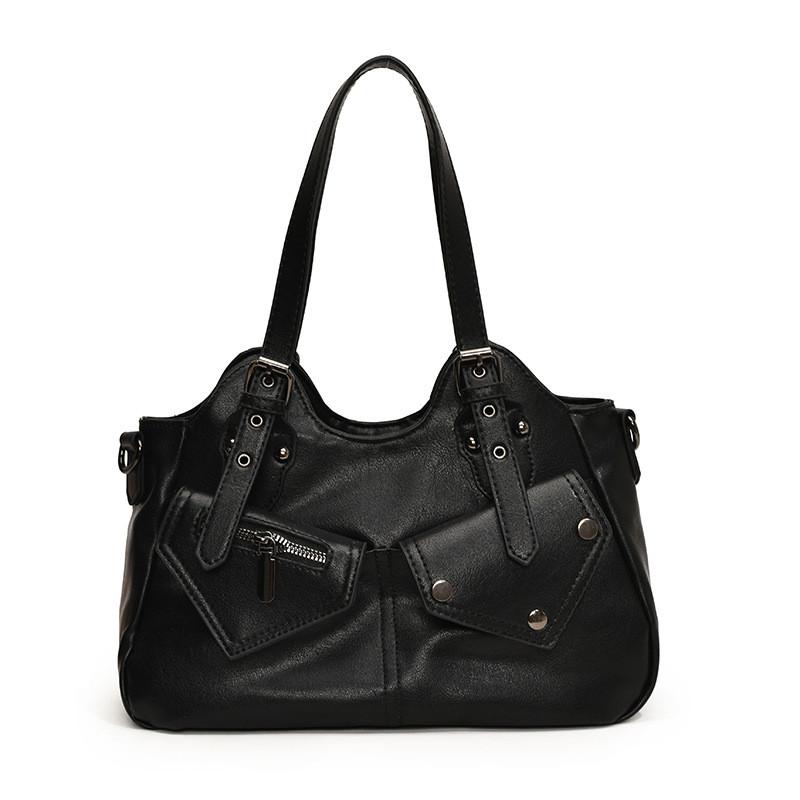IELGY Ladies Tote Bag Motorcycle Style Fashion Retro Commuter Handbag