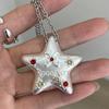 Lucky Star Dopaamine Zircon Five-Pointed Star Pendant Necklace for Wonen Unique Design Minimalism Charm Jewerly Gifts
