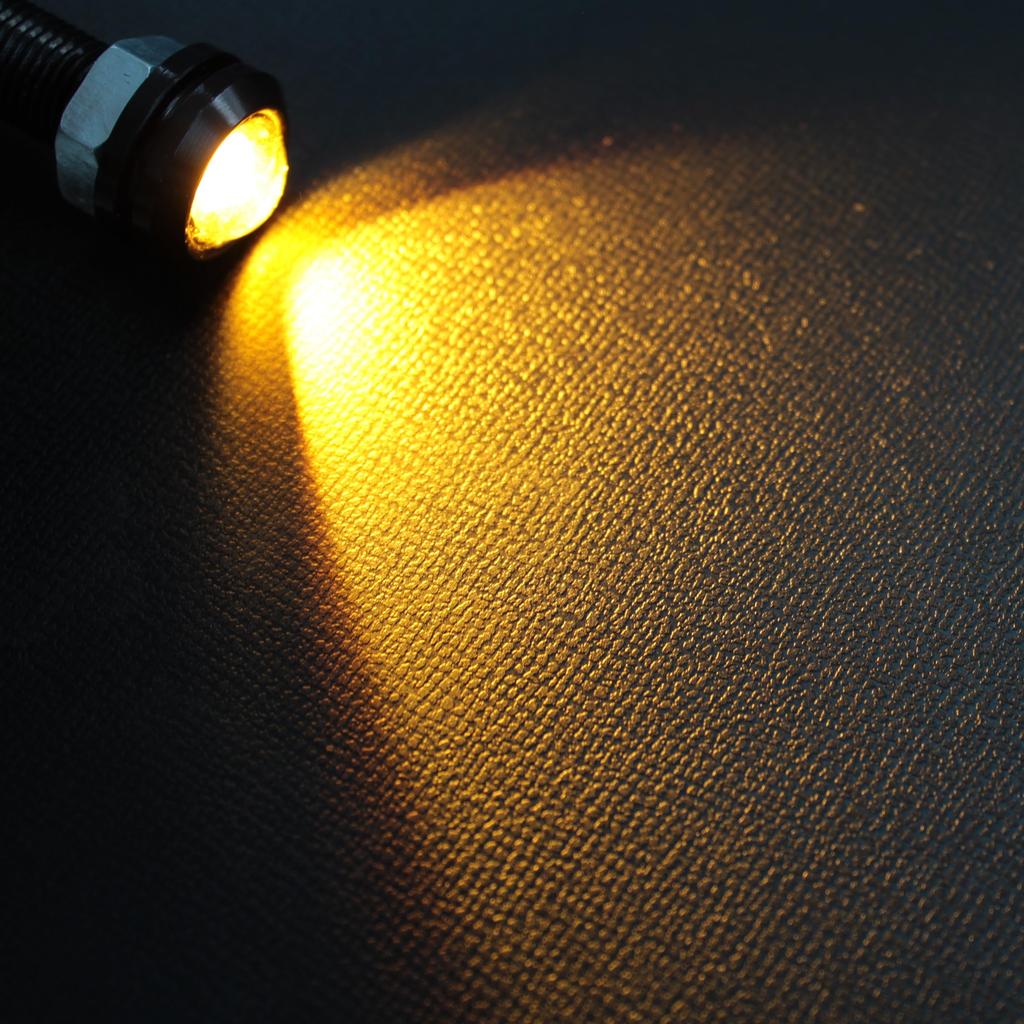 [Pack of 2] Waterproof Large LED Spotlight, Yellow, 0.7 V, 0.7 Inches (18 Mm) (Silver Socket)