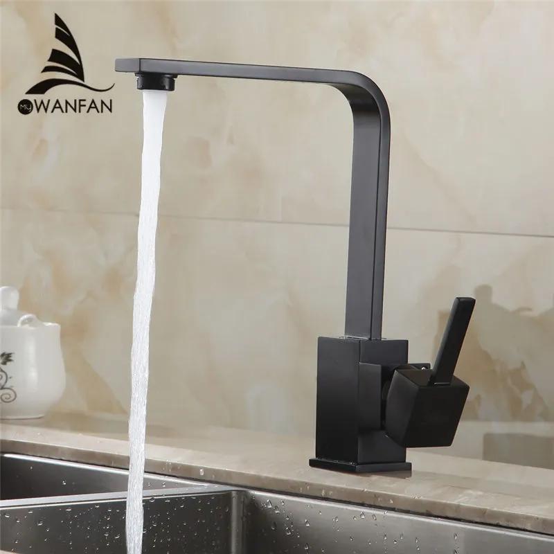 Black Kitchen Faucets Brass Kitchen Sink Water Faucet 360 Rotate Swivel Faucet Mixer Single Holder Single Hole Mixer Tap