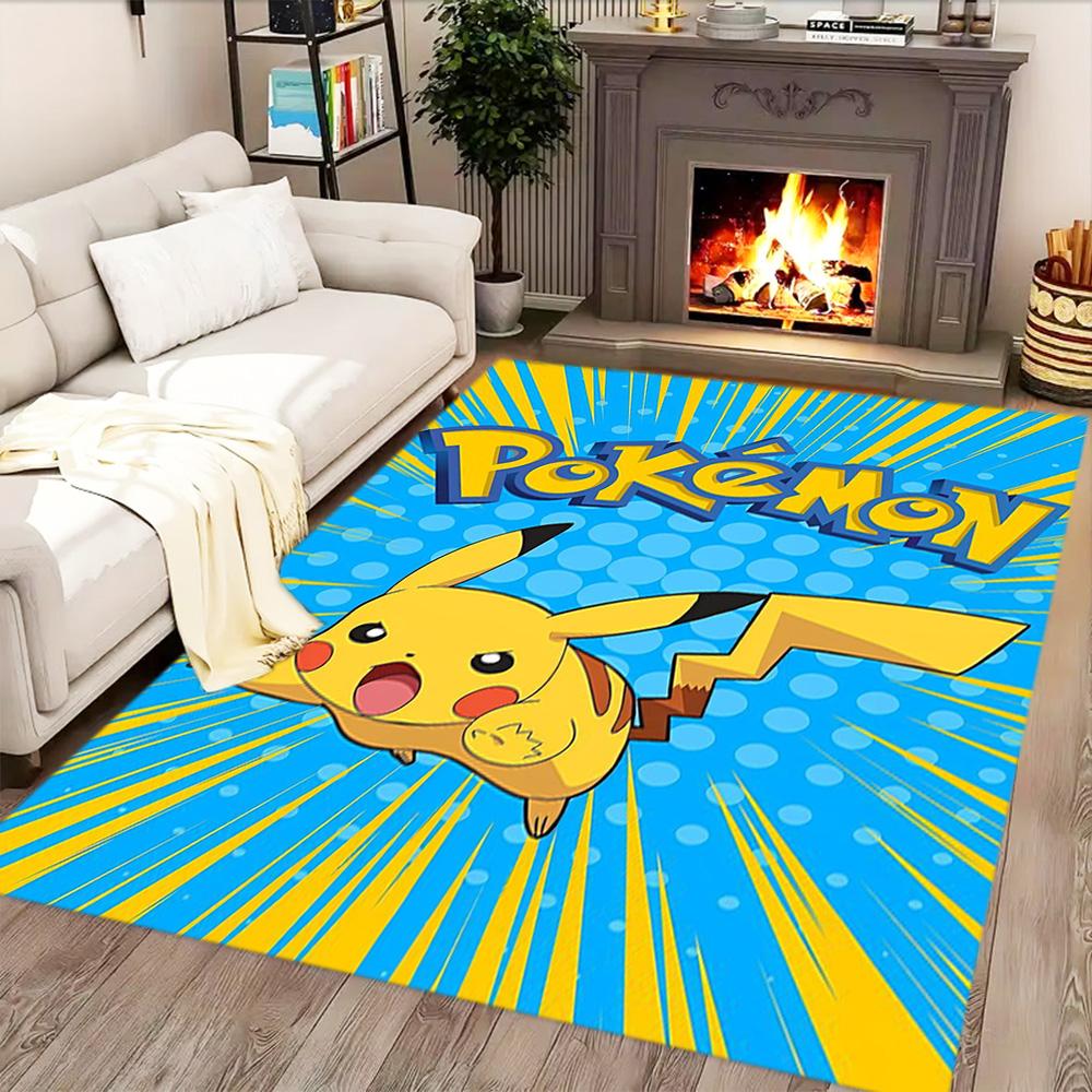 Alfombra Pikachu Ráfaga de Energía para salas de estar, dormitorios, decoración del hogar y como regalos.