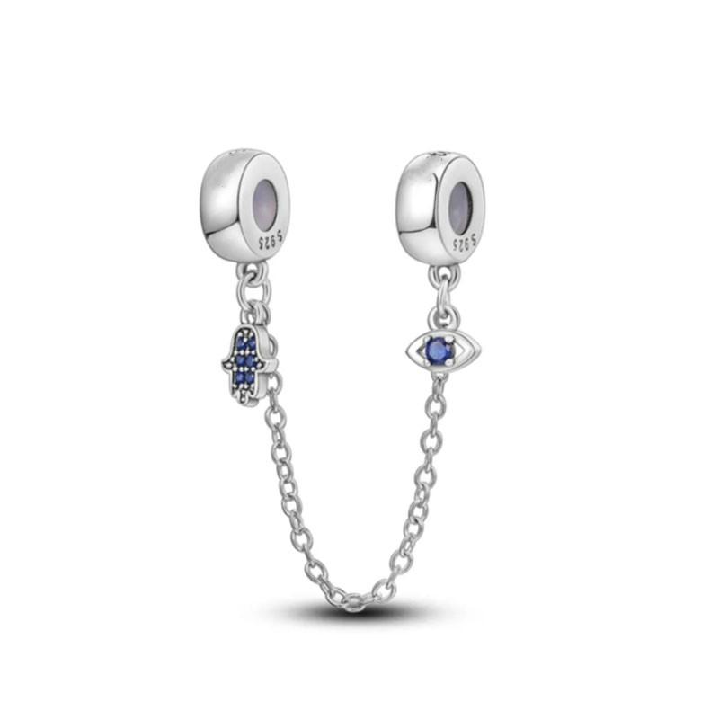 New Plated Copper Moon Star Love Safety Chains Spacer Bead Charm Fit Original Bracelet For Women Diy Jewelry