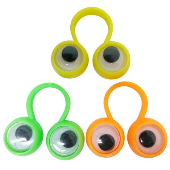 10Pcs Funny Big Eye Finger Rings Puppets Cartoon Eyeballs Children Kids Toys