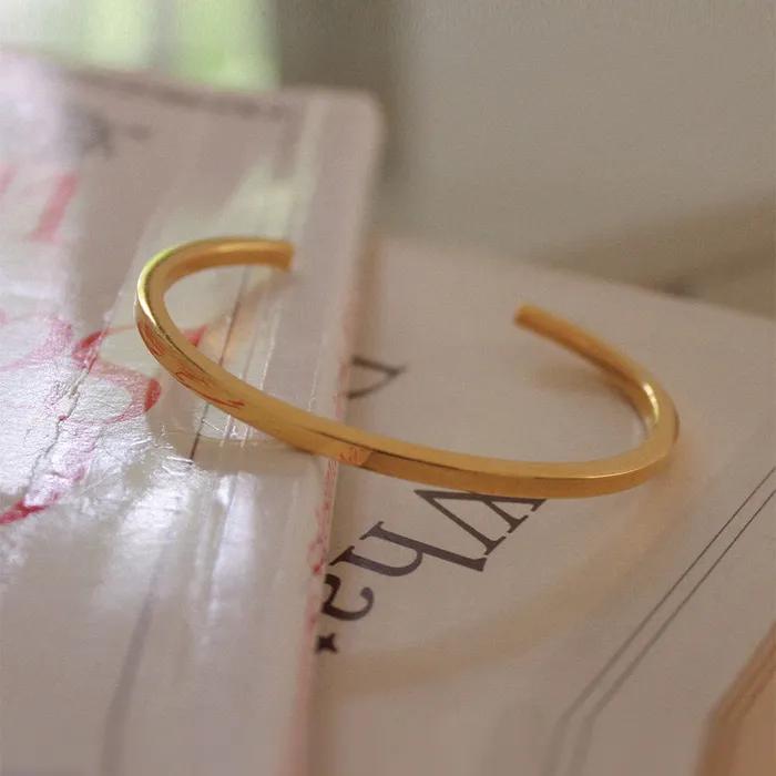 silver925 plain bangle bracelet (2color)
