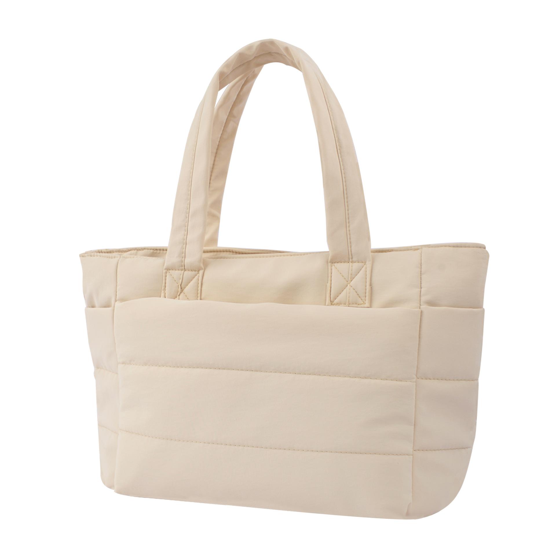Simple handbag quilted quilted quilted fluffy large capacity tote bag fashion travel multifunctional shoulder bag 351625cm бежевый 4426₽