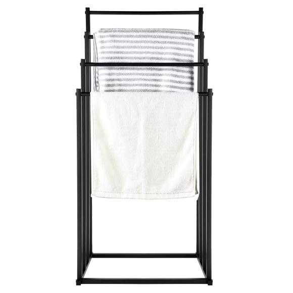 Bathroom Stand with 4 Arms, Loft Style, Black Hanger, Metal Loft Holder