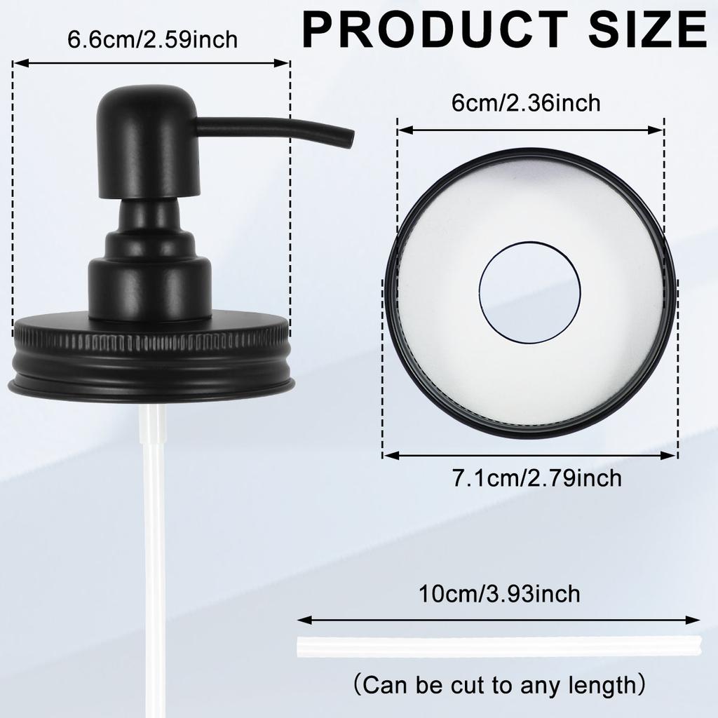 4Pcs Mason Jar Liquid Soap Dispenser Lids With Pumps 304 Stainless Steel Lotion Leakproof Lotion Pump Dispenser Lids Jar Caps