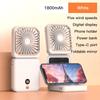 3-in-1 Mini Portable Fan Hanging Neck Fan Handheld Fan & Foldable Mirror with Power Bank, Silent Fan Compact & Portable for Summer Sports