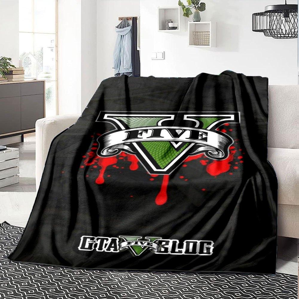 1 Stück Grand Theft Auto Weiche Flanelldecke mit Designer-Print Eine kuschelige Decke für alle Jahreszeiten, perfekt für das Sofa, Bett, Büro