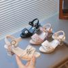 Kinder Sommer Strass Sandalen - Weiche Sohle, Rutschfest, Trendige High Heels für Mädchen