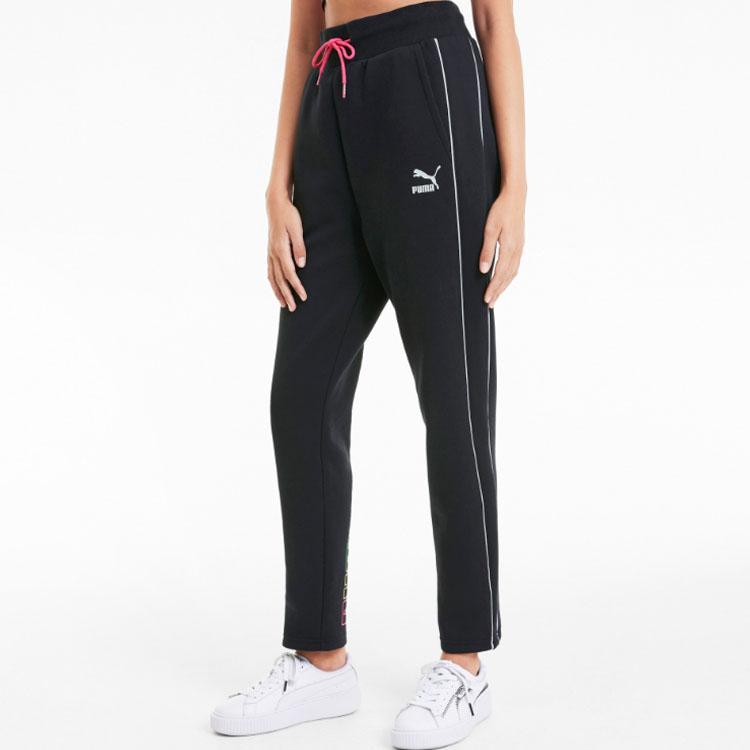 Puma Casual Running Sports Drawstring Knit Pants Women Bottoms Black 598131-01