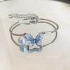 Gradual Change Blue Gravel Butterfly Bracelet Women's Summer Light Luxury Niche High-end Temperament Jewelry Girlfriend Personality Bracelet