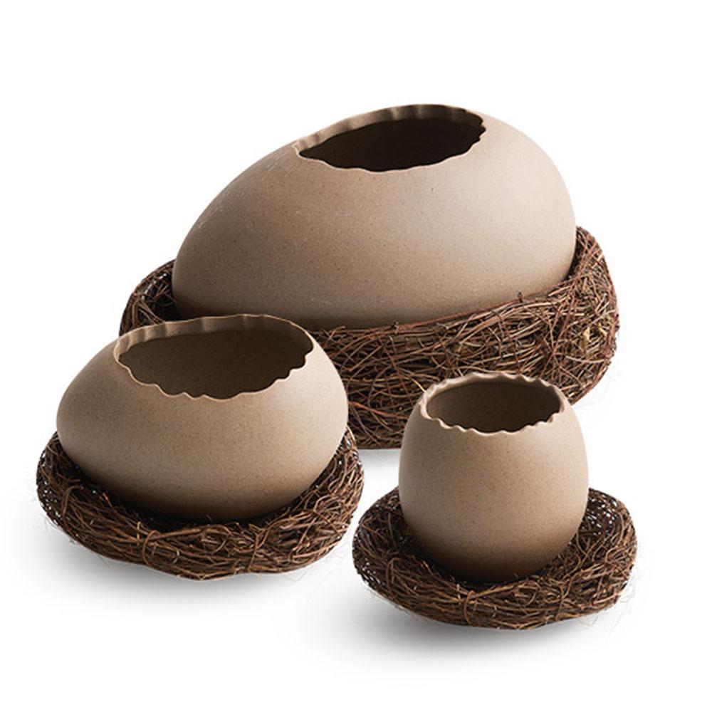Modellatura a Guscio d'Uovo Ciotola per Uova al Vapore Ciotola da Dessert Ciotola in Ceramica a Forma di Uovo di Struzzo per Yogurt Stoviglie Speciali per Ristorante