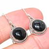 Natural Snowflake Obsidian Gemstone 925 Solid Sterling Silver Earring 1.25" G0N18