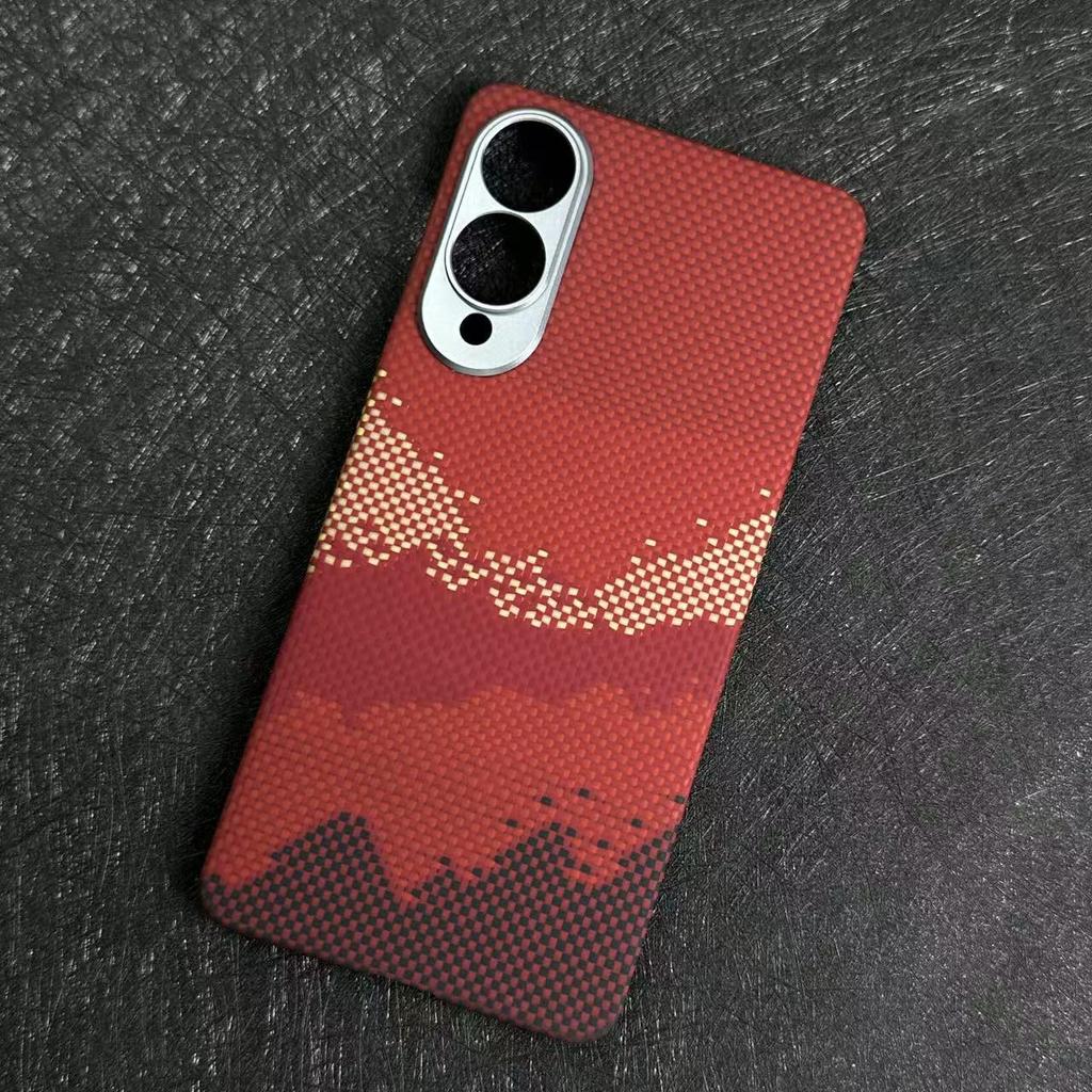 Neuer Sonnenuntergang Geeignet für Samsung S25Edge Kevlar Handyhülle Dünne Business S25Edge Schutzhülle Magnetische Saugkraft